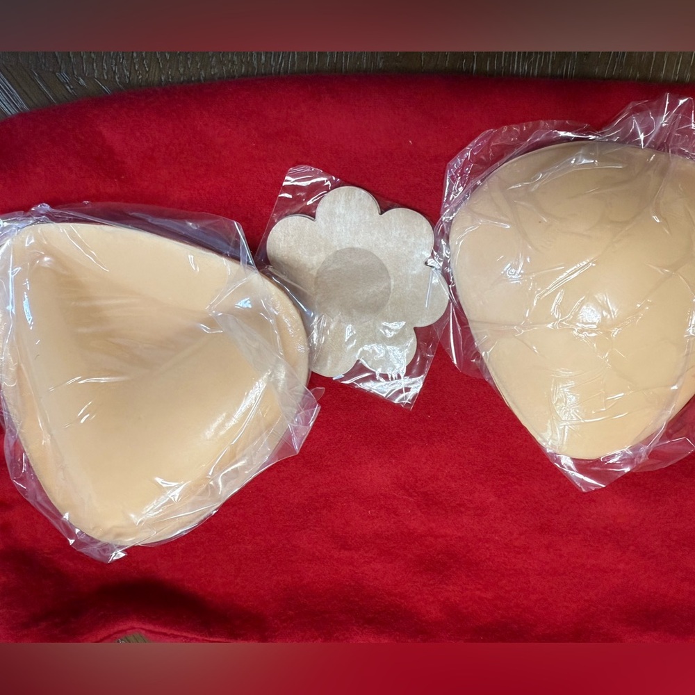 Beige Silicone Push Up Bra Inserts- Sticky on both sides. Reusable/Washable